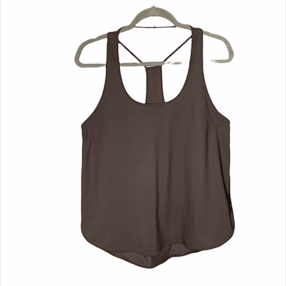 lululemon athletica Brown Scoop Neck Tank with Strappy Back